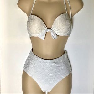 AERIE Crochet Push Up Bikini High Waisted